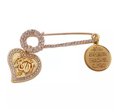 Baby Allah Gold Charm Pin - Nasimi Jewels