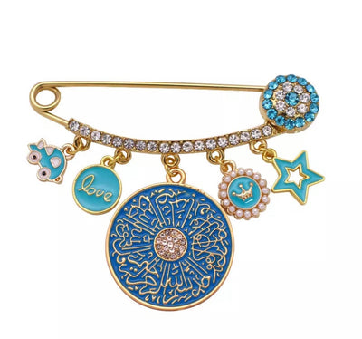 Baby Blue 5 Charm Pin - Nasimi Jewels