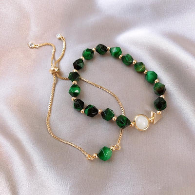 Rumi Green Natural Stone Bracelet - Nasimi Jewels