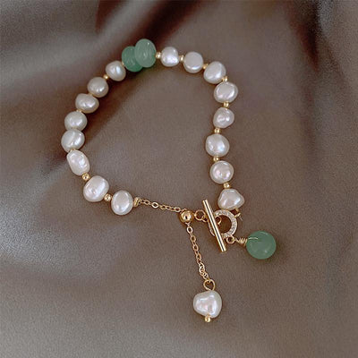 Natural Stone Pearl Pendant Bracelet - Nasimi Jewels